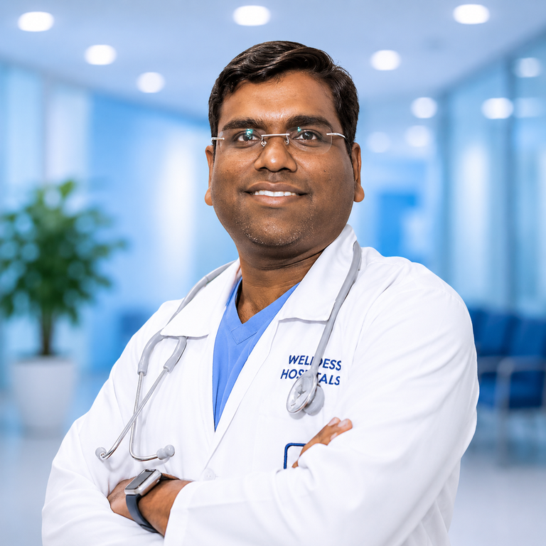 Portrait of Dr P L V N Sairam, Cardiology specialist at Wellness Hospitals